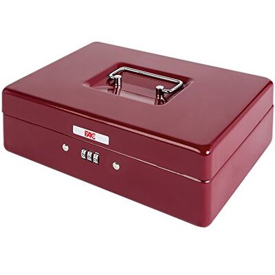 Fac Cassetta di sicurezza con combinazione, numero 3, colore rosso Fac Cassetta di sicurezza con combinazione, numero 3, colore rosso