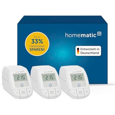 Homematic IP Smart Home 161216A1 Kit di espansione per riscaldamento Basic, 3 termostati digitali, controllo tramite app, Alexa, Google Assistant, facile installazione, risparmio energetico Homematic IP Smart Home 161216A1 Kit di espansione per riscaldamento Basic, 3 termostati digitali, controllo tramite app, Alexa, Google Assistant, facile installazione, risparmio energetico