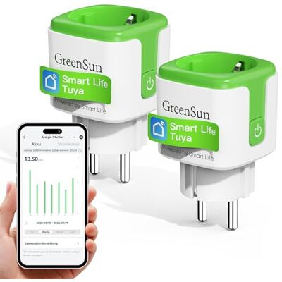 GreenSun Presa Smart WiFi 2.4 GHz, SmartLife, Alexa, Timer,Verde 2 Pezzi Set da 2 prese smart WiFi con SmartLife, Alexa, timer e controllo remoto per gestire più dispositivi. GreenSun Presa Smart WiFi 2.4 GHz, SmartLife, Alexa, Timer,Verde 2 Pezzi Set da 2 prese smart WiFi con SmartLife, Alexa, timer e controllo remoto per gestire più dispositivi.