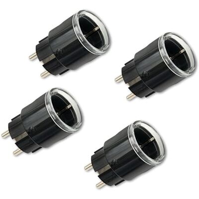Shelly Plug S MTR Gen3 Nero, confezione da 4 prese intelligenti certificate opache, con monitoraggio della corrente e display LED multicolore, telecomando iOS Android APP, Google Home+Alexa, timer Shelly Plug S MTR Gen3 Nero, confezione da 4 prese intelligenti certificate opache, con monitoraggio della corrente e display LED multicolore, telecomando iOS Android APP, Google Home+Alexa, timer