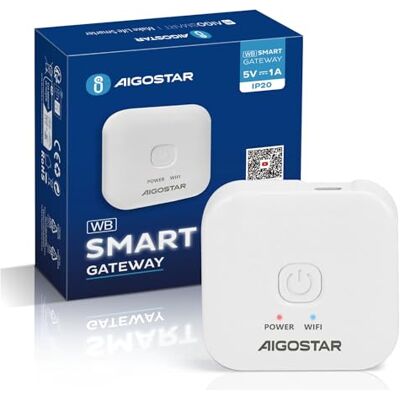 Aigostar Smart Gateway Centro di controllo per lampadine intelligenti . Sistema Bridge per l'uso remoto dei dispositivi intelligenti Bluetooth Mesh, controlla fino a 50 dispositivi Aigostar Smart Gateway Centro di controllo per lampadine intelligenti . Sistema Bridge per l'uso remoto dei dispositivi intelligenti Bluetooth Mesh, controlla fino a 50 dispositivi