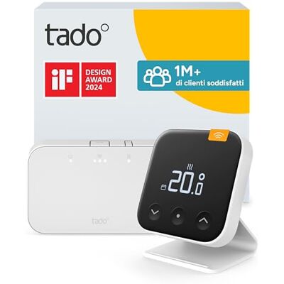 tado ° Termostato Intelligente Wireless X – Kit base + supporto Compatibile con caldaia e pompe di calore, relè, OpenTherm, controllo app, controllo Smart Speaker (Alexa, Siri, Google) tado ° Termostato Intelligente Wireless X – Kit base + supporto Compatibile con caldaia e pompe di calore, relè, OpenTherm, controllo app, controllo Smart Speaker (Alexa, Siri, Google)