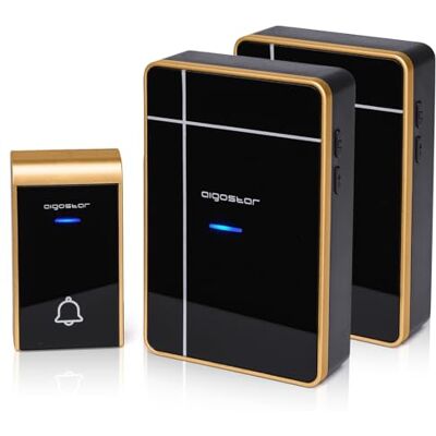 Aigostar Campanello Senza Fili, Campanello Wireless Impermeabile IP44 da Esterno, Portata 150m con 36 Melodie e 3 Livelli di Volume, 1 Trasmettitore + 2 Ricevitori Aigostar Campanello Senza Fili, Campanello Wireless Impermeabile IP44 da Esterno, Portata 150m con 36 Melodie e 3 Livelli di Volume, 1 Trasmettitore + 2 Ricevitori