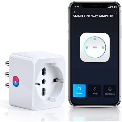 Aigostar Presa Smart Italiana, 10A, 2300W, Presa Wifi Mini Compatibile con Alexa e Google Home, Controllo Vocale e Remoto, Funzione Timer, 2.4GHz WiFi. Bianca, 1 Unità Aigostar Presa Smart Italiana, 10A, 2300W, Presa Wifi Mini Compatibile con Alexa e Google Home, Controllo Vocale e Remoto, Funzione Timer, 2.4GHz WiFi. Bianca, 1 Unità