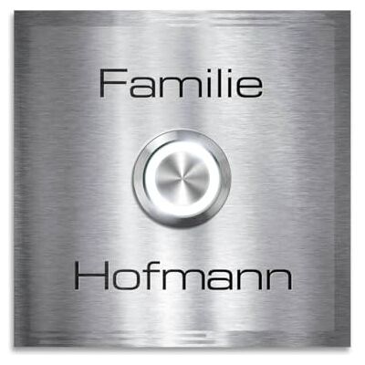 Metzler campanello esterno acciaio inox pulsante LED targa nome incisa laser antracite RAL7016 IP67 impermeabile montaggio incasso 10x10 cm diametro 19 mm 10 anni ricambi per casa ingresso elegante Metzler campanello esterno acciaio inox pulsante LED targa nome incisa laser antracite RAL7016 IP67 impermeabile montaggio incasso 10x10 cm diametro 19 mm 10 anni ricambi per casa ingresso elegante