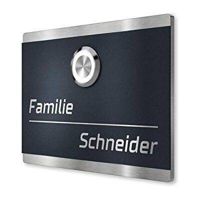 Metzler campanello esterno acciaio inox pulsante LED retroilluminato incisione personalizzabile nome numero civico antracite RAL 7016 IP67 impermeabile compatibile 6-24 V montaggio viti 10 anni ricamb Metzler campanello esterno acciaio inox pulsante LED retroilluminato incisione personalizzabile nome numero civico antracite RAL 7016 IP67 impermeabile compatibile 6-24 V montaggio viti 10 anni ricamb