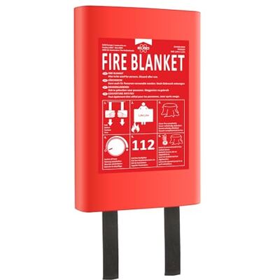 Elro Coperta antincendio, 1,80 m x 1,20 m, anche per coprire persone, in scatola di plastica rigida, conforme alla norma UE EN1869 Elro Coperta antincendio, 1,80 m x 1,20 m, anche per coprire persone, in scatola di plastica rigida, conforme alla norma UE EN1869