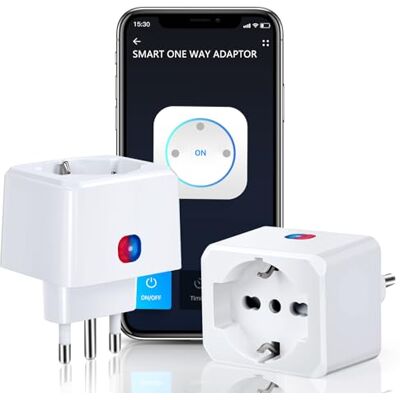 Aigostar Presa Smart Italiana, 10A, 2300W, Presa Wifi Mini Compatibile con Alexa e Google Home, Controllo Vocale e Remoto, Funzione Timer, 2.4GHz WiFi. Bianca, 2 Unità Aigostar Presa Smart Italiana, 10A, 2300W, Presa Wifi Mini Compatibile con Alexa e Google Home, Controllo Vocale e Remoto, Funzione Timer, 2.4GHz WiFi. Bianca, 2 Unità