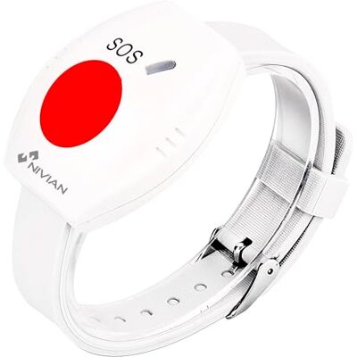 NIVIAN Braccialetto Pulsante di Emergenza Wireless 433 MHz – Portata 80m, Funzione SOS, Batteria a Lunga Durata, Compatibile con Sistemi di Allarme NIVIAN Braccialetto Pulsante di Emergenza Wireless 433 MHz – Portata 80m, Funzione SOS, Batteria a Lunga Durata, Compatibile con Sistemi di Allarme