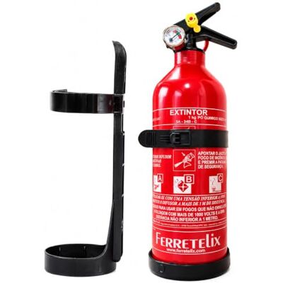 Ferretelix ® Estintore 1 kg Polvere ABC – Con Staffa di Montaggio – Produzione 2025 – Auto, Casa, Ufficio, Camper, Barbecue Ferretelix ® Estintore 1 kg Polvere ABC – Con Staffa di Montaggio – Produzione 2025 – Auto, Casa, Ufficio, Camper, Barbecue