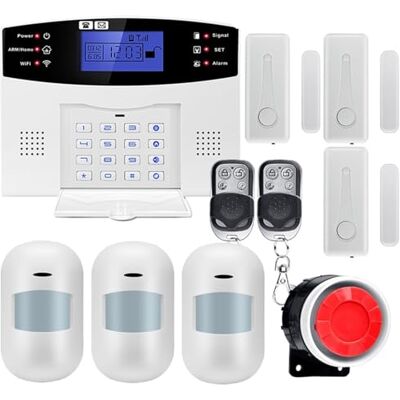 SHEHUALI Kit di Allarme, Smart Alarm 433MHz Cavo Wireless gsm di Allarme antifurto Smart Home Security Allarme Fai da Te TUYA(G2BT4) SHEHUALI Kit di Allarme, Smart Alarm 433MHz Cavo Wireless gsm di Allarme antifurto Smart Home Security Allarme Fai da Te TUYA(G2BT4)
