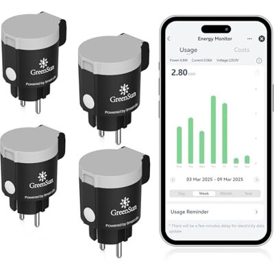 GreenSun Presa Smart Esterno 4PCS Smart Life APP Telecomando Temporizzata Programmabile 16A Misuratore Di Consumo Elettrico Prese WIFI Compatibile con Alexa/Google Home IP44 Impermeabile GreenSun Presa Smart Esterno 4PCS Smart Life APP Telecomando Temporizzata Programmabile 16A Misuratore Di Consumo Elettrico Prese WIFI Compatibile con Alexa/Google Home IP44 Impermeabile