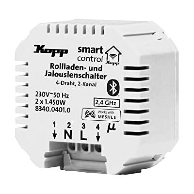 Kopp Smart-Control Attuatore di commutazione per tapparelle, tapparelle e marche, tecnologia Smart Home Mesh, Amazon Alexa, Apple Home Kit, Google Home, Kopp Smart-Control Attuatore di commutazione per tapparelle, tapparelle e marche, tecnologia Smart Home Mesh, Amazon Alexa, Apple Home Kit, Google Home,