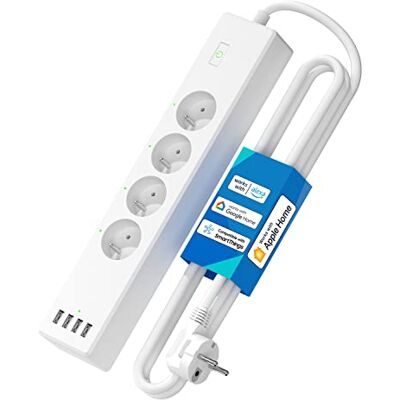 meross Multipresa collegata (tipo E), 16A WiFi compatibile con Apple HomeKit, Alexa e Google Home (4 prese AC e 4 porte USB), intelligente con controllo vocale meross Multipresa collegata (tipo E), 16A WiFi compatibile con Apple HomeKit, Alexa e Google Home (4 prese AC e 4 porte USB), intelligente con controllo vocale