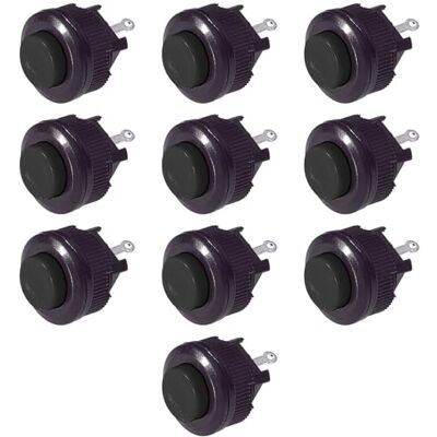 Electron 10x Pulsante NA normalmente aperto ⌀16mm, tasto nero, unipolare, rotondo, tondo, foro montaggio 14mm M14, fissaggio a vite con ghiera, da pannello, 12V 220V 1A, contatti a saldare, micro, mini, NO Electron 10x Pulsante NA normalmente aperto ⌀16mm, tasto nero, unipolare, rotondo, tondo, foro montaggio 14mm M14, fissaggio a vite con ghiera, da pannello, 12V 220V 1A, contatti a saldare, micro, mini, NO