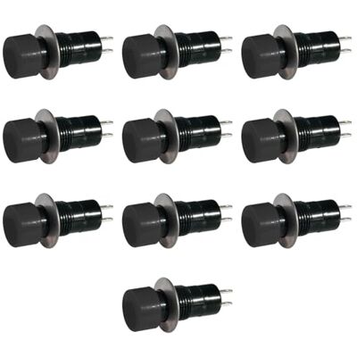 Electron 10x Pulsante NA normalmente aperto ⌀18mm, nero, unipolare, rotondo, foro montaggio 12mm M12, fissaggio a vite con ghiera, da pannello, 12V 220V 1A, contatti a saldare, micro, mini, NO, fungo Electron 10x Pulsante NA normalmente aperto ⌀18mm, nero, unipolare, rotondo, foro montaggio 12mm M12, fissaggio a vite con ghiera, da pannello, 12V 220V 1A, contatti a saldare, micro, mini, NO, fungo