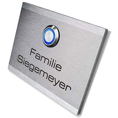 Metzler campanello acciaio inox esterno con incisione personalizzata e pulsante LED impermeabile IP67 8x6 cm design elegante resistente intemperie 10 anni di disponibilità dei ricambi Metzler campanello acciaio inox esterno con incisione personalizzata e pulsante LED impermeabile IP67 8x6 cm design elegante resistente intemperie 10 anni di disponibilità dei ricambi