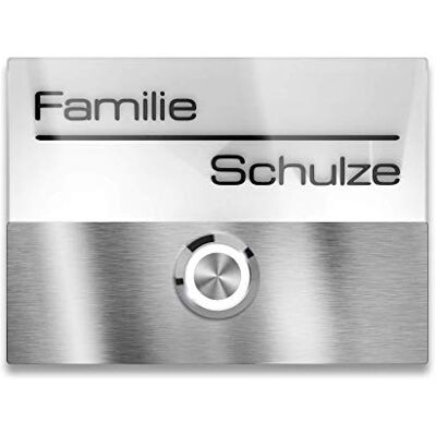 Metzler campanello incasso acciaio inox bianco LED integrato incisione 3D personalizzata impermeabile IP67 11 x 8 cm 26 mm resistente intemperie montaggio incasso o superficie 6-24 V ricambi 10 anni Metzler campanello incasso acciaio inox bianco LED integrato incisione 3D personalizzata impermeabile IP67 11 x 8 cm 26 mm resistente intemperie montaggio incasso o superficie 6-24 V ricambi 10 anni