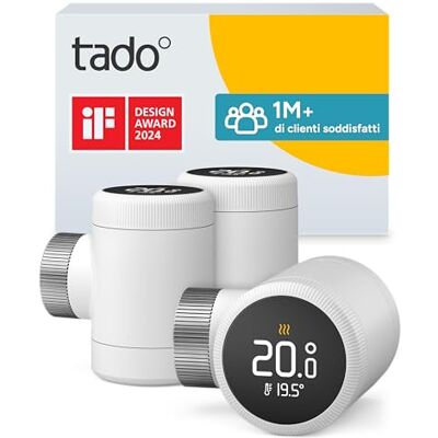 tado ° Termostato Intelligente X – Trio Pack controllo del riscaldamento tramite app e smart speaker (Alexa, Siri, Google Assistant), installazione fai da te tado ° Termostato Intelligente X – Trio Pack controllo del riscaldamento tramite app e smart speaker (Alexa, Siri, Google Assistant), installazione fai da te
