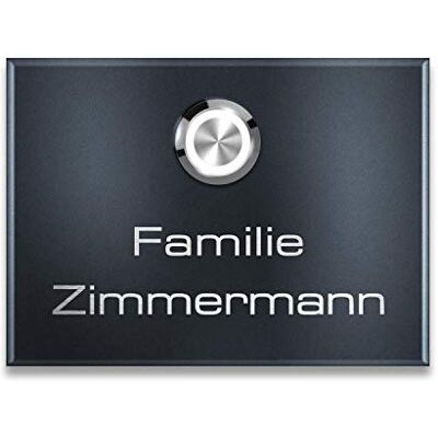 Metzler campanello da parete inox pulsante retroilluminato e targa personalizzabile antracite RAL 7016 IP67 impermeabile 11 x 8 cm compatto installazione facile 10 anni ricambi disponibili ingresso ca Metzler campanello da parete inox pulsante retroilluminato e targa personalizzabile antracite RAL 7016 IP67 impermeabile 11 x 8 cm compatto installazione facile 10 anni ricambi disponibili ingresso ca