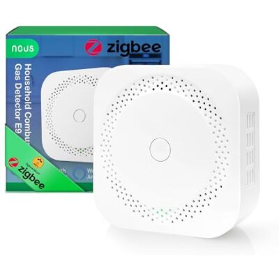 NOUS Rilevatore di gas ZigBee per Gas Infiammabili, Avviso Acustico 85 dB, Controllo tramite App e Voce, Compatibile con Alexa, Google Assistant, Home Assistant, Tuya, Richiesto Hub ZigBee NOUS Rilevatore di gas ZigBee per Gas Infiammabili, Avviso Acustico 85 dB, Controllo tramite App e Voce, Compatibile con Alexa, Google Assistant, Home Assistant, Tuya, Richiesto Hub ZigBee
