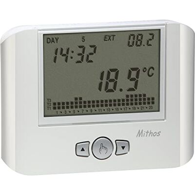 VEMER MITHOS Cronotermostato da Parete, Programmazione Settimanale, Alimentazione Batteria, Bianco VEMER MITHOS Cronotermostato da Parete, Programmazione Settimanale, Alimentazione Batteria, Bianco