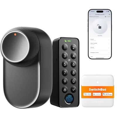 SwitchBot WiFi Smart Lock Ultra Con Tastierino Touchscreen, Serratura Smart Con Impronte Digitali, Serratura Elettronica Con Batteria Ricaricabile, Adatta A Porte Europee, Matter/Alexa/Google SwitchBot WiFi Smart Lock Ultra Con Tastierino Touchscreen, Serratura Smart Con Impronte Digitali, Serratura Elettronica Con Batteria Ricaricabile, Adatta A Porte Europee, Matter/Alexa/Google