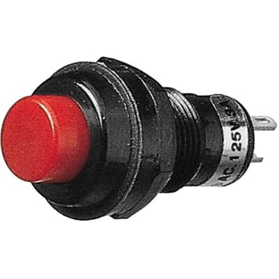 Electron Pulsante NA normalmente aperto ⌀13mm, tasto rosso, unipolare, rotondo, tondo, foro montaggio 10mm M10, fissaggio a vite con ghiera, da pannello, 12V 220V 1A, contatti a saldare, micro, mini, NO Electron Pulsante NA normalmente aperto ⌀13mm, tasto rosso, unipolare, rotondo, tondo, foro montaggio 10mm M10, fissaggio a vite con ghiera, da pannello, 12V 220V 1A, contatti a saldare, micro, mini, NO