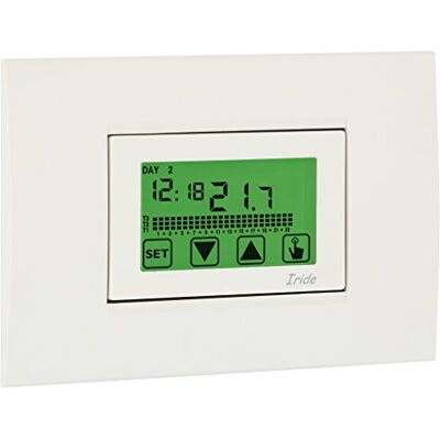 VEMER IRIDE Cronotermostato Digitale da Incasso, Display Touch Screen, Programmazione Settimanale, Alimentazione 230V, Bianco/Grigio Antracite VEMER IRIDE Cronotermostato Digitale da Incasso, Display Touch Screen, Programmazione Settimanale, Alimentazione 230V, Bianco/Grigio Antracite