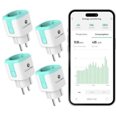 GreenSun Presa Smart WiFi PV Energia Bidirezionale Alexa Timer Ciano 4PC Set da 4 prese smart per monitorare energia PV in più punti e gestire da remoto con Smart Life/Tuya, Alexa e timer. GreenSun Presa Smart WiFi PV Energia Bidirezionale Alexa Timer Ciano 4PC Set da 4 prese smart per monitorare energia PV in più punti e gestire da remoto con Smart Life/Tuya, Alexa e timer.