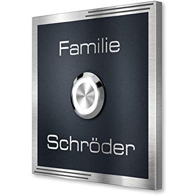 Metzler campanello esterno LED pulsante incasso targa nome personalizzabile antracite RAL7016 IP67 impermeabile montaggio 11x11 cm profilo 3mm alimentazione 6-24V incisione personalizzata ricambi 10 a Metzler campanello esterno LED pulsante incasso targa nome personalizzabile antracite RAL7016 IP67 impermeabile montaggio 11x11 cm profilo 3mm alimentazione 6-24V incisione personalizzata ricambi 10 a