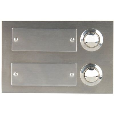 Unitec 47198 - acciaio inox - 2 pulsanti - a incasso - tastiera per campanello Unitec 47198 - acciaio inox - 2 pulsanti - a incasso - tastiera per campanello
