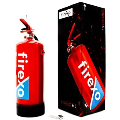 Firexo Estintore (6 Liter) Fire Extinguisher Per Casa, Ristorante, Cucina, Camper, Lavoro, Barca, Camino Estintore per tutte le classi di incendio Firexo Estintore (6 Liter) Fire Extinguisher Per Casa, Ristorante, Cucina, Camper, Lavoro, Barca, Camino Estintore per tutte le classi di incendio