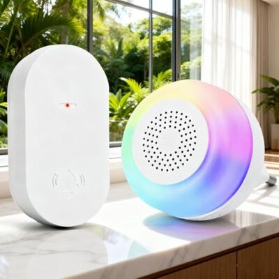 Aigostar Campanello Senza Fili e Autoalimentato senza Batteria, Campanello Wireless RGB, Campanello Wireless Impermeabile IP65 da Esterno, Portata 150M, 5 Livelli Volume 32 Melodie, Bianco Aigostar Campanello Senza Fili e Autoalimentato senza Batteria, Campanello Wireless RGB, Campanello Wireless Impermeabile IP65 da Esterno, Portata 150M, 5 Livelli Volume 32 Melodie, Bianco