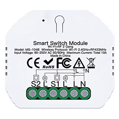 LEDLUX Mini Interruttore WIFI Intelligente, Smart Switch Module, Funzione Con Pulsante N.O. + RF 433, Compatibile Con Amazon Alexa e Google Home (WIFI + RF433) LEDLUX Mini Interruttore WIFI Intelligente, Smart Switch Module, Funzione Con Pulsante N.O. + RF 433, Compatibile Con Amazon Alexa e Google Home (WIFI + RF433)