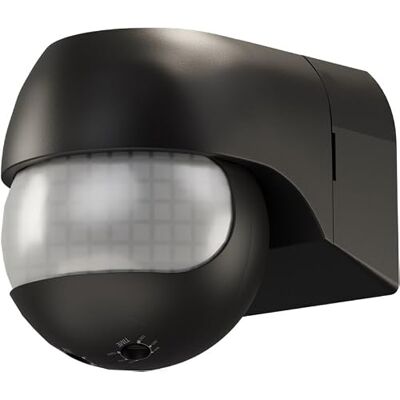 goobay Sensore di movimento a infrarossi per esterni e interni, IP44, inclinabile e orientabile, sensore di movimento PIR 180°, 12 m, per LED fino a 400 W, nero, goobay Sensore di movimento a infrarossi per esterni e interni, IP44, inclinabile e orientabile, sensore di movimento PIR 180°, 12 m, per LED fino a 400 W, nero,