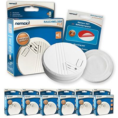 Nemaxx FL2 rilevatore di fumo a norma DIN EN 14604 e NX1 di Supporto magnetico per rilevazione di incendi, fuoco e fumo, Nemaxx FL2 rilevatore di fumo a norma DIN EN 14604 e NX1 di Supporto magnetico per rilevazione di incendi, fuoco e fumo,