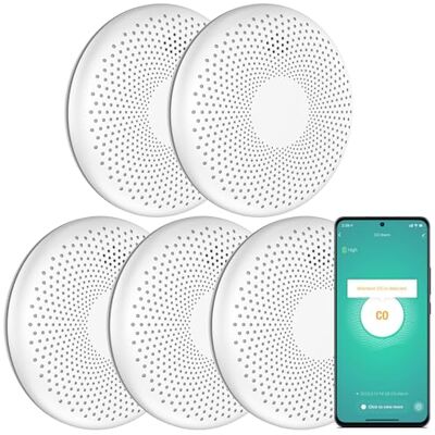 Aroha Smart Connect Rilevatore Di Fumo E Monossido Di Carbonio WiFi Batteria Da 10 Anni Allarme Antincendio & Monossido Carbonio 5 pezzi Aroha Smart Connect Rilevatore Di Fumo E Monossido Di Carbonio WiFi Batteria Da 10 Anni Allarme Antincendio & Monossido Carbonio 5 pezzi