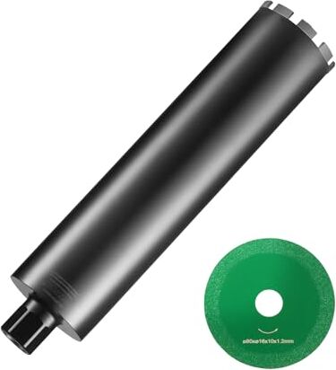 VEVOR Punta per carotaggio, Punta per carotaggio a umido da 4,25", Profondità di foratura 14" Filettatura interna da 1-1/4"-7, Saldatura laser, Punta per carotaggio a umido per mattoni