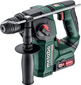 Metabo -Martillo ligero SDS Plus Motore sin escobillas a batería 12V 2X 2.0Ah Li-Ion PowerMaxx BH 12 BL 16 maletín x 145, Colore