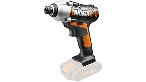 WORX Avvitatore a percussione a batteria 20 V leggero, con regolazione variabile della velocità, ideale per lavori a vite in spazi di lavoro ristretti, senza batteria e accessori, nero/arancione,