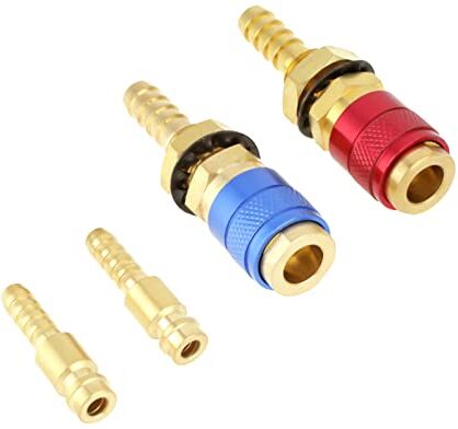 ZJchao 2pcs 8mm raffreddato ad acqua e adattatore a gas, saldatrice acqua Pass saldatura torcia connettore rapido connettore rapido raccordo per torcia di saldatura TIG