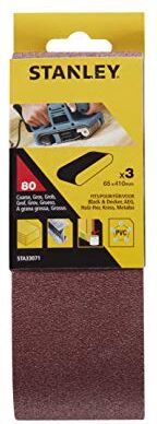 ‎STANLEY  3 Nastri abrasivi 65x410 mm. grana 80