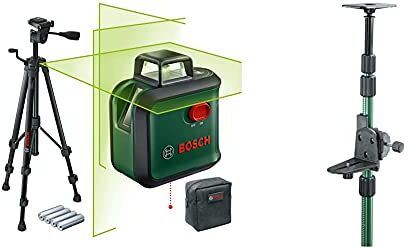 Bosch AdvancedLevel 360 Livella Laser Verde, Treppiede, Raggio da Azione fino a 24 m & Home and Garden 0603693100 Asta Telescopia, TP 320