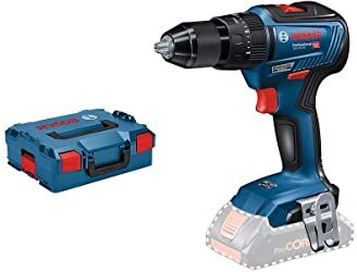 Bosch Trapano a Percussione Gsb 18 V-55, Senza Batteria, 18 Volt, Diametro Foro in Muratura: 10 mm, in L-Boxx, Blu