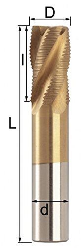 Fervi 4 flauto fresa codolo cilindrico sgrossatura, 12 mm