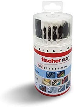 Fischer Set 18 Punte per Trapano Assortite Muro Legno, Metallo, SDX / HSS, 530667