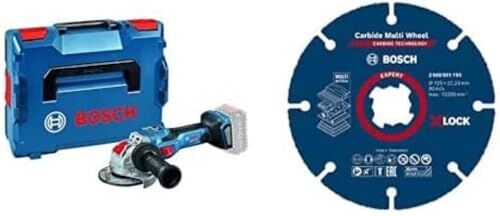 Bosch BITURBO smerigliatrice angolare a batteria GWX 18V-15 SC (Ø 125 mm, con modulo Connectivity, in valigetta L-BOXX) + Mole da taglio X-LOCK Expert Carbide Multi Wheel (per Legno duro)