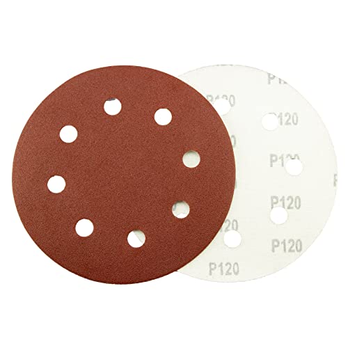 Titan Disco abrasivo in velcro, rotondo, 8 fori, 180 mm, 25 pezzi, grana 80