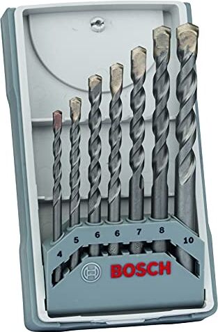 Bosch Sette Pezzi Cyl-3 Punte Da Calcestruzzo, Argento/Grigio, ‎45.01 x 40.01 24.99 cm 210 grammi